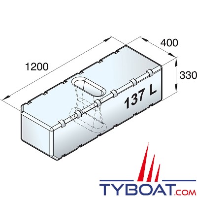 VETUS - Réservoir sanitaire   137 l   (kit d'installation exclus)