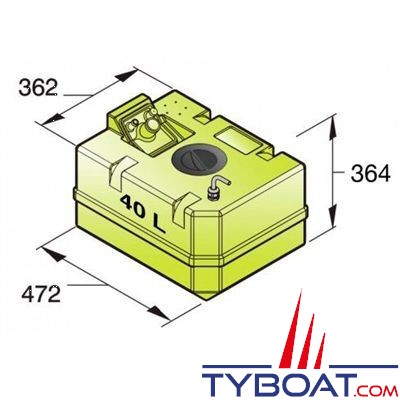 VETUS - Réservoir synthétique eau potable 40 l raccords inclus