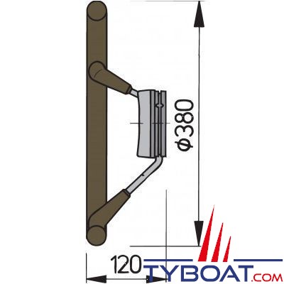 VETUS - Roue de gouvernail KS38 gris Ø 380mm revêtue polyuréthane