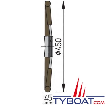 VETUS - Roue de gouvernail KS45 gris Ø 450mm revêtue polyuréthane