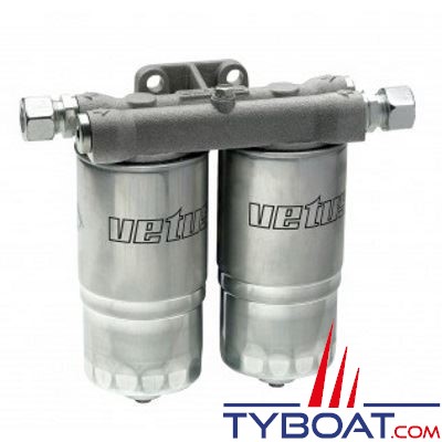 VETUS - Séparateur d'eau/filtre essence ou gazole double - 720 l/h - WS720 