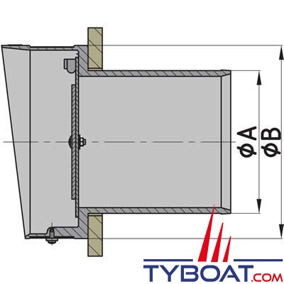 Vetus - Sortie d'échappement TC100 synthétique Ø 100mm