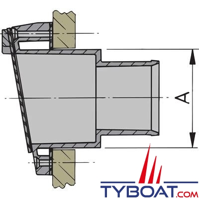 Vetus - Sortie d'échappement TR45PV - plastique - Ø 45mm