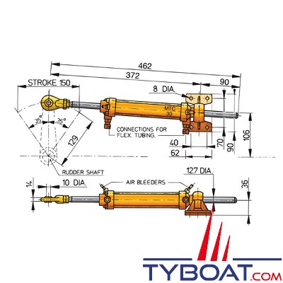 Vetus - Support de vérin type MTC30 