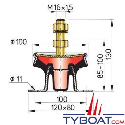VETUS - Support moteur hydraulique Mitsteun 25-67 Kg