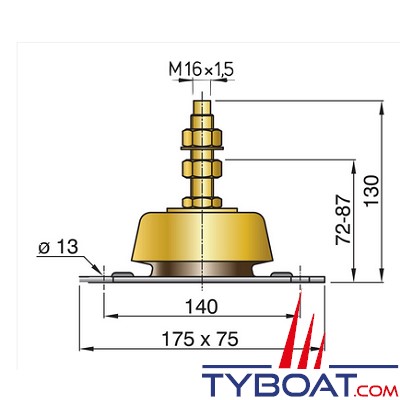 VETUS - Support-moteur type HY150 (la pièce)