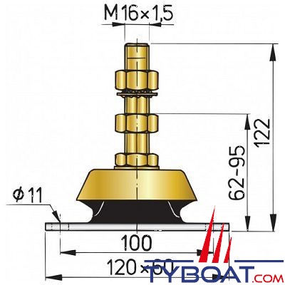 VETUS - Support-moteur type K100  (la pièce)