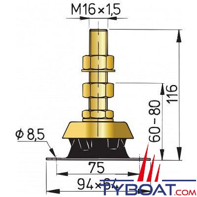 VETUS - Support-moteur type K25 (la pièce)