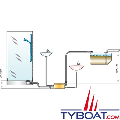 VETUS - Système complet de décharge d'eau grise  230 Volts 50 Hz