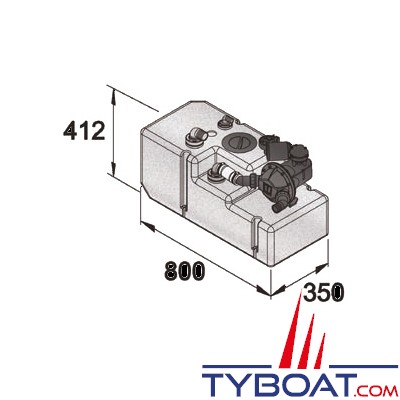 VETUS - Système de réservoir eaux usées 61 litres 24 Volts
