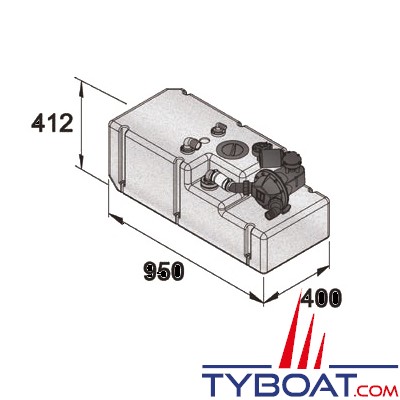 VETUS - Système de réservoir eaux usées 88 litres inclus pompe flotteur et tube 12 Volts