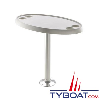 VETUS - Table ovale 76 x 45 cm  pied fixe  hauteur 68 cm