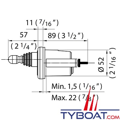 VETUS - Tableau de commande rond à joystick pour propulseur d'étrave avec temporisation 12/24 Volts