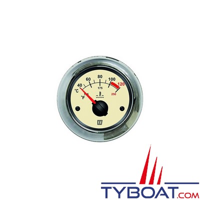 VETUS - Thermomètre beige 12/24 Volts (40-120°C) trou d'encastrement 52mm