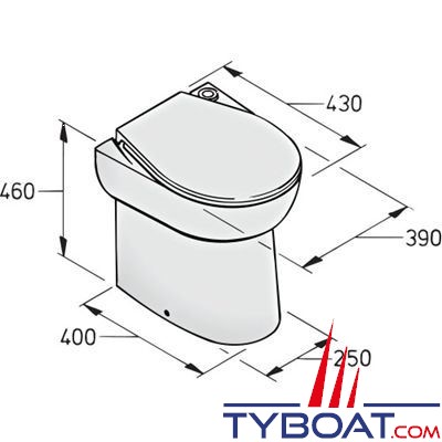 VETUS - Toilette type WCS avec système de pompe 120 Volts 60 Hz