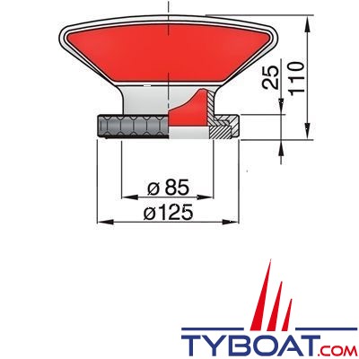 Vetus - Tramons - Manche à air - collerette en synthétique inclus - non orientable - Ø 75 mm