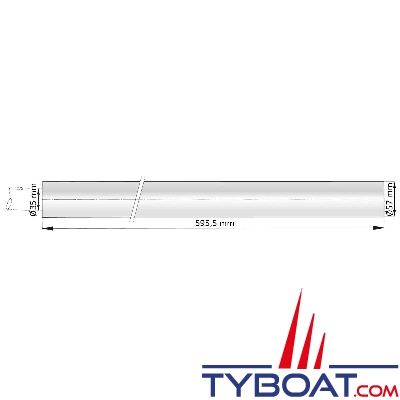 Vetus - Tube d'étambot en polyester L= 500mm avec bague hydrolube Ø 35 mm