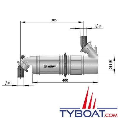 VETUS - Waterlock silencieux type NLPG 50mm