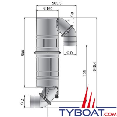 VETUS - Waterlock silencieux type NLPG 60mm