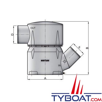 Vetus - Waterlock type MGP102 - Entrée/sortie Ø 102 mm - orientable 