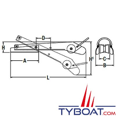 Maxwell - Davier articulé extensible pour ancres MAXSET de 4 à 16 kg