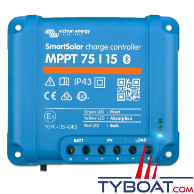 Victron Energy - Régulateur pour panneaux solaires - SmartSolar MPPT 75/15 - 12/24 Volts 15 Ampères.