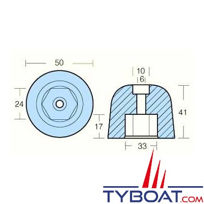 Anode pour propulseur Vetus BOW 220 / 285