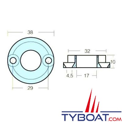 Anode pour propulseur Vetus BOW 25