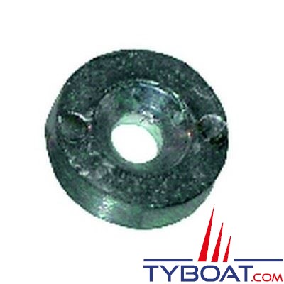 Anode rondelle 25x10mm pour Yamaha hors-bord 2T 4A/5C et Mercury 2,2 cv / Ø25 /EP.10 / trou Ø6 - zinc