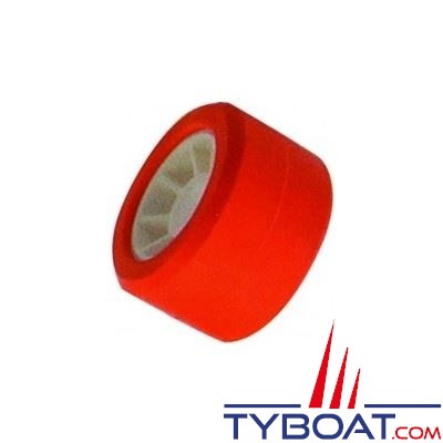 Galet bi-matière polyamide rouge Ø 100 mm alésage Ø 21,5mm