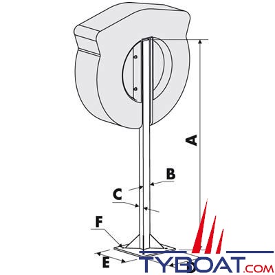 Poteau pour coffre de bouée couronne standard Ø 75cm