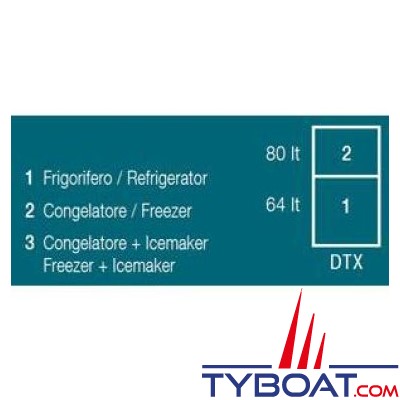 Vitrifrigo - Réfrigérateur et congélateur SeaDrawer DW210 OCX2 DTX - Double tiroirs - 12/24 Volts