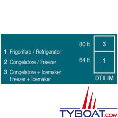 Vitrifrigo - Seadrawer DW 180 DTX IM OCX2 - Congélateur + IM / réfrigérateur - unité interne - 230 V
