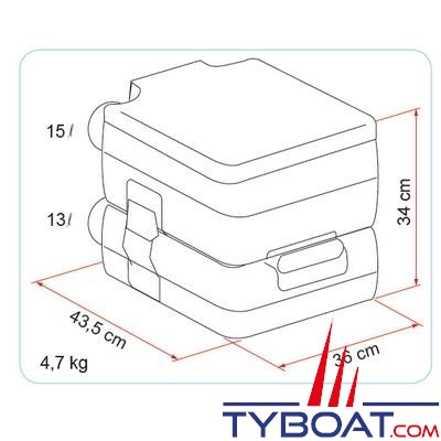 Fiamma - WC chimique portable Fiamma Bi-pot 34 - 2 réservoirs  - 13 Litres 