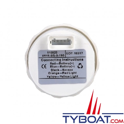 Wema - Indicateur de niveau de carburant  Whiteline - Cadran blanc - Enjoliveur blanc - 0-180 Ohms - 12/24 volts