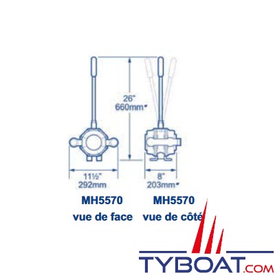 Whale - Pompe de cale manuelle MK5 double effet 104l/min montage sur pont - MH5570