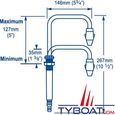 WHALE - Robinet Tuckaway télescopique standard blanc  eau froide - FT1152