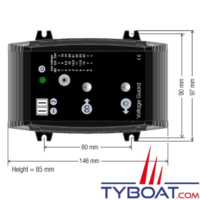 WhisperPower - Protecteur de batterie WVG-200- 12/24 Volts - 200 Ampères