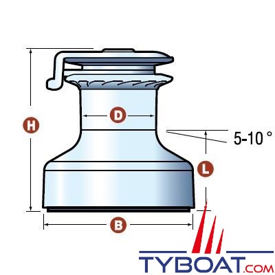 Lewmar - Winch Self-Tailing EVO 50 ST 2 vitesses bronze chromé.